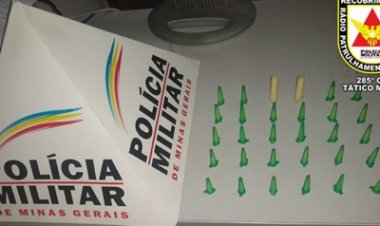 Homem de 23 anos é preso em Ubá com 30 pinos de cocaína no guarda roupa