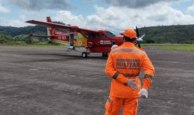 Recém-nascida é transferida de Leopoldina para BH em avião do Corpo de Bombeiros
