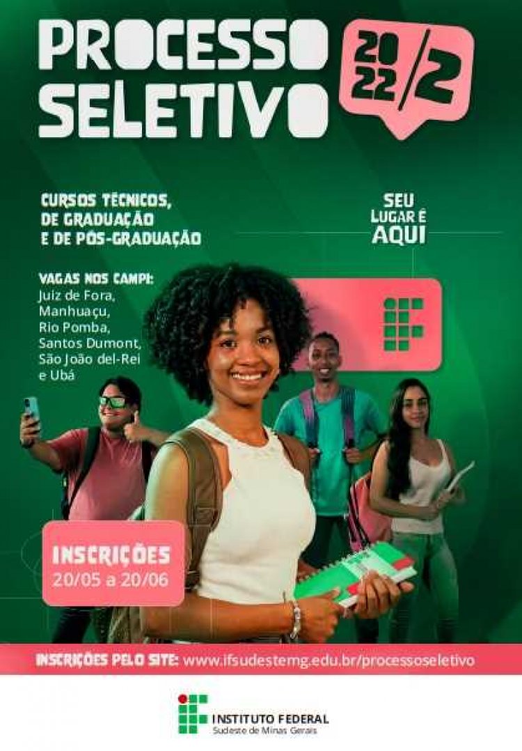 IF Sudeste Ubá abre inscrições para Processo Seletivo 2022/2