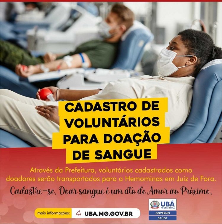 Prefeitura de Ubá retoma cadastro para doadores de sangue