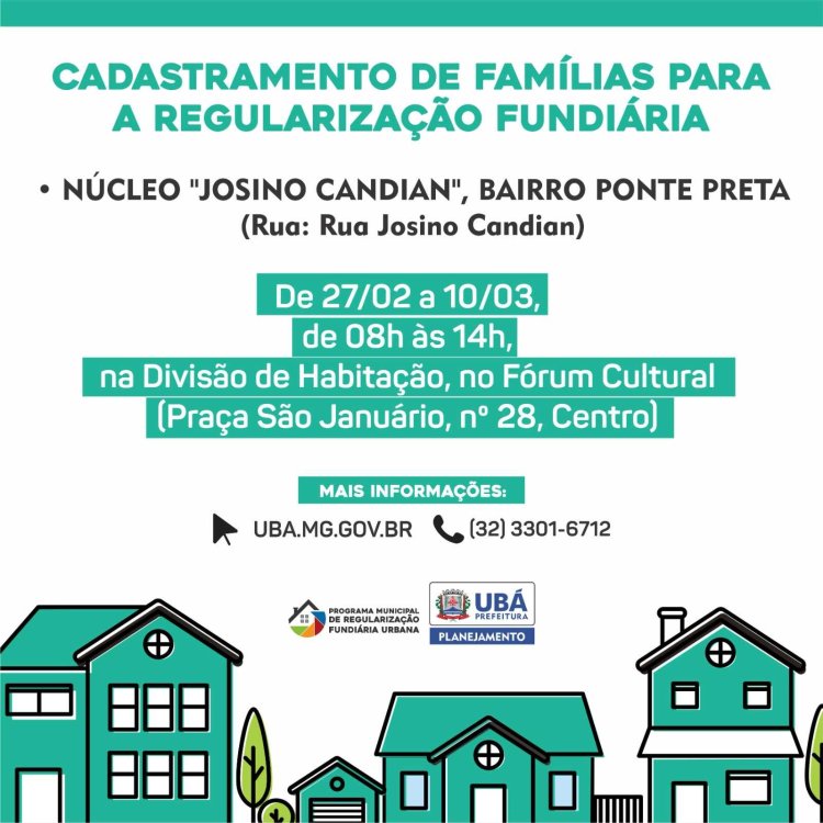 Cadastramento para regularização fundiária no bairro Ponte Preta começa nesta segunda