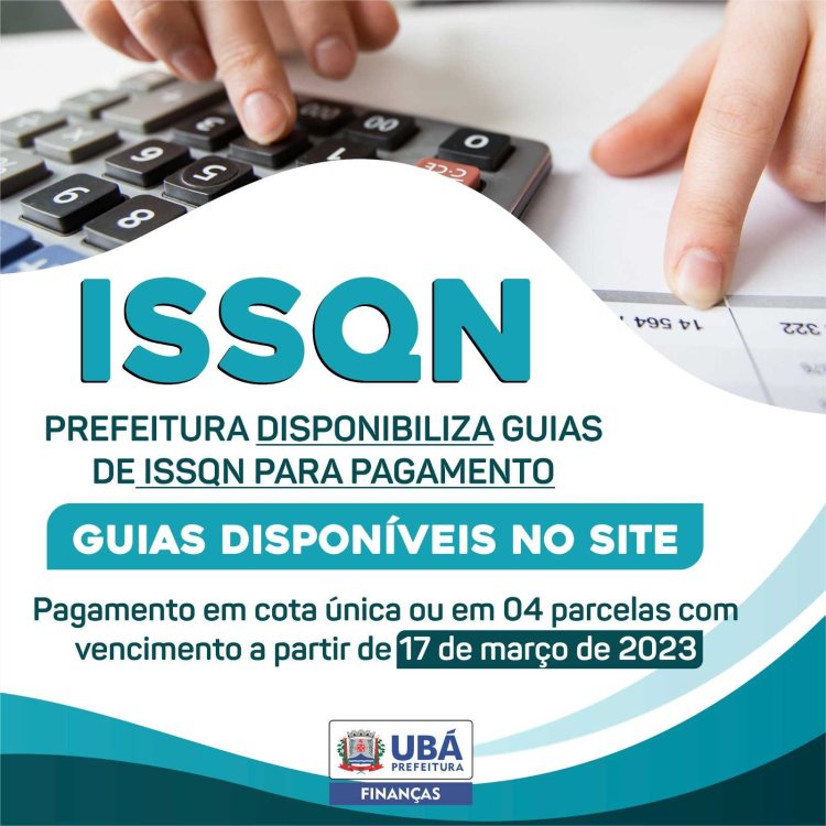 Prefeitura de Ubá divulga calendário de pagamento das guias de ISSQN