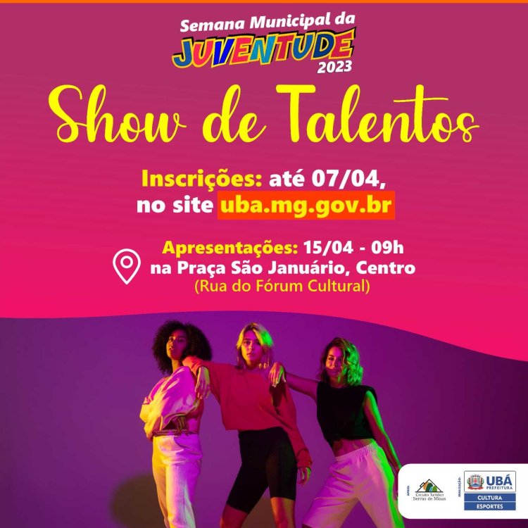 Ubá: Inscrições abertas para Show de Talentos da Semana da Juventude