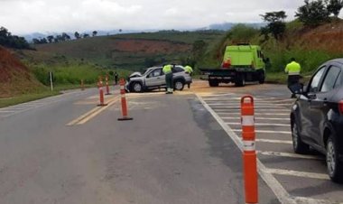 Acidente na BR-116, em Leopoldina, mata mulher e deixa dois feridos