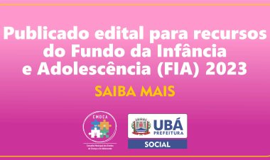 Ubá: Lançado edital para projetos voltados para criança e adolescentes