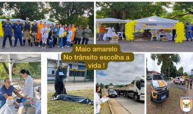 Maio Amarelo 2023: Polícia Rodoviária realiza palestra educativa em conjunto com a prefeitura de Dona Euzébia