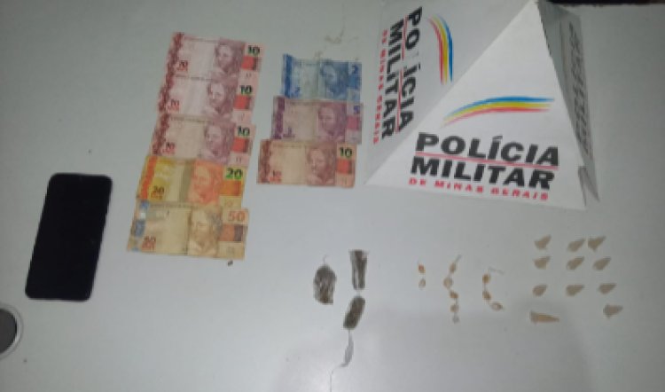 Polícia Militar prende autores de tráfico ilícito de drogas na praça em Visconde do Rio Branco