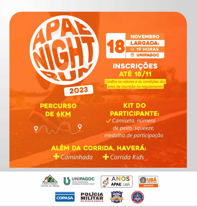Ubá: Apae Night Run 2023 já tem data marcada