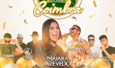 Naiara Azevedo é uma das atrações da festa de Réveillon e Aniversário de Coimbra