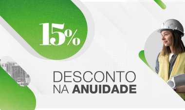 Anuidade do Crea-MG tem 15% de desconto em janeiro