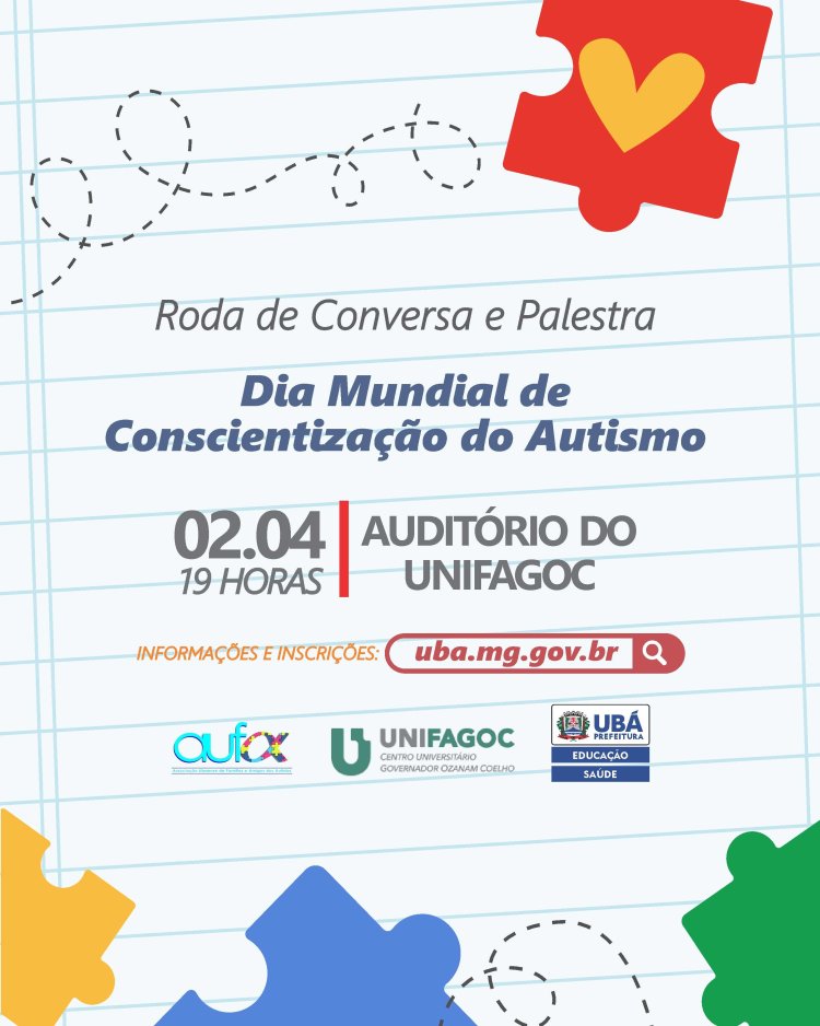 Ubá: Saúde e Educação promovem evento pelo Dia de Conscientização do Autismo