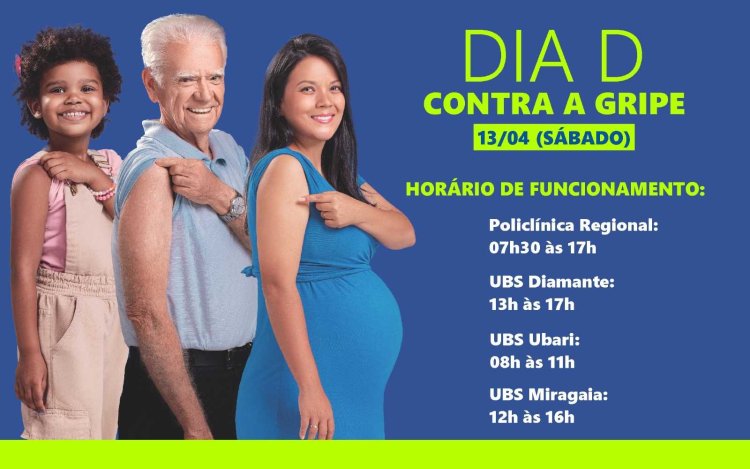 Ubá: Saúde promove Dia D da vacinação contra a Gripe neste sábado (13)