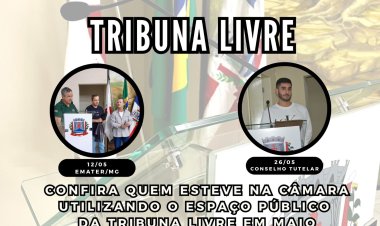 Tribuna Livre: representantes de instituições locais apresentam seus trabalhos em maio
