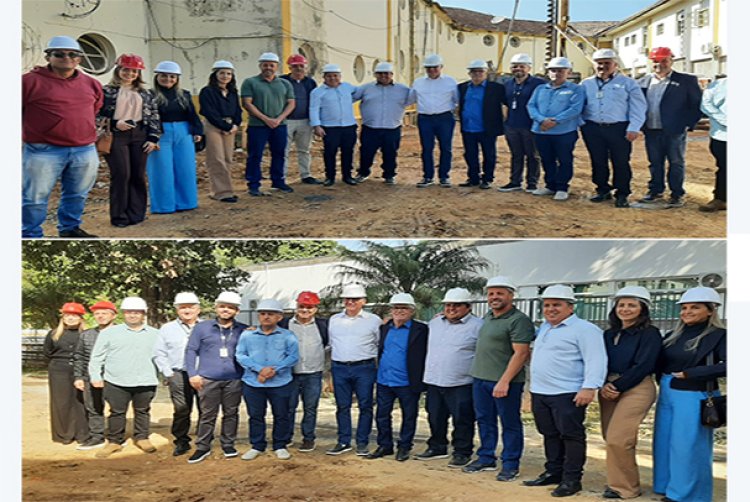 Autoridades visitam as obras do ambulatório de quimioterapia na Colônia Padre Damião