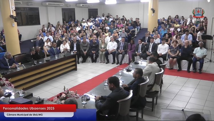 Câmara Municipal de Ubá realiza Solenidade de Entrega do Título de Personalidade Ubaense do Ano 2025